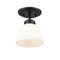 Z-Lite Ashton 1 Light Flush Mount, Matte Black & Matte Opal 443F1-MB - alternate 2